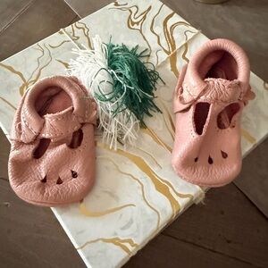 Freshly Picked Pink Leather Kids Shoes